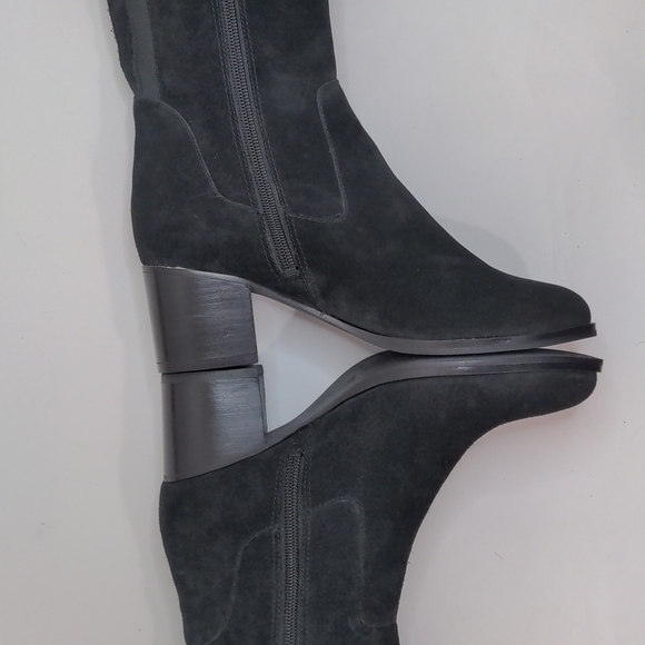 𝅺marc Fisher Over The Knee Black Suede Heel Boots 6.5 - Picture 4 of 12
